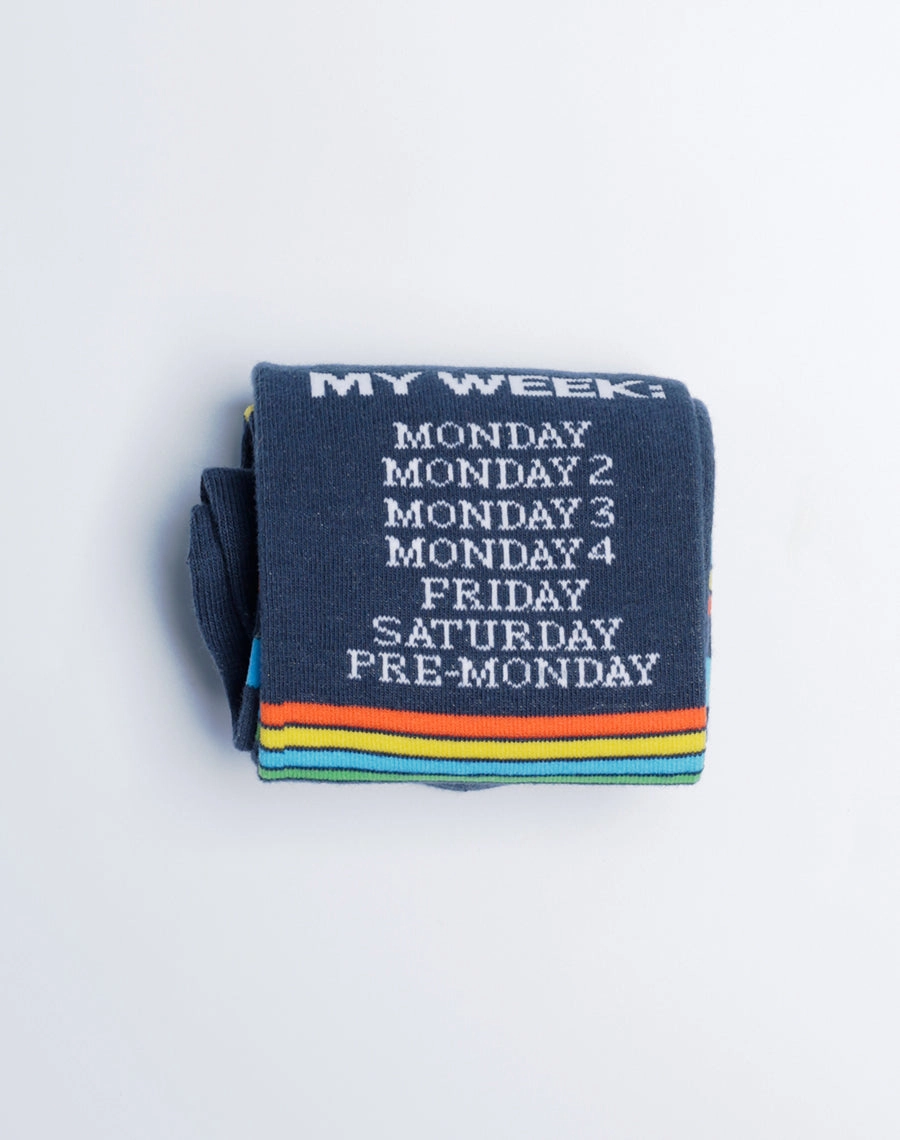 Men's My Week Monday Funny Crew Socks