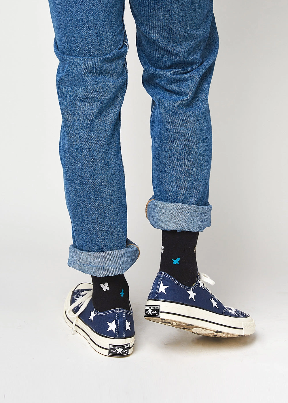 Men's Sketchbook Pattern Socks - Black
