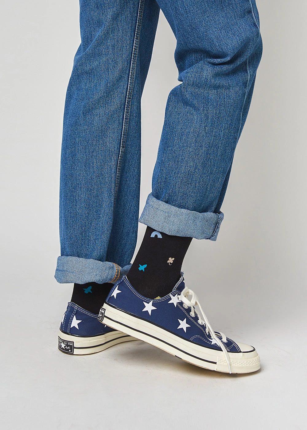 Men's Sketchbook Pattern Socks - Black