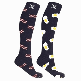 Mismatched: Eggs & Bacon Compression Socks