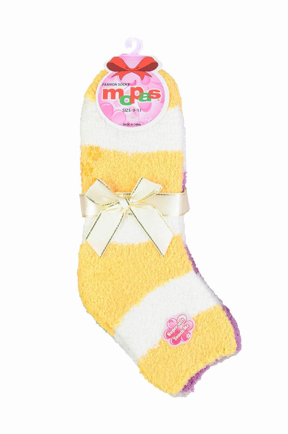 MOPAS PLUSH SOFT SOCKS NON SKID (30302_STRIPE1)