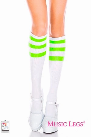 Music Legs Hosiery Acrylic Knitted Triple Stripe Knee High Socks ML5726