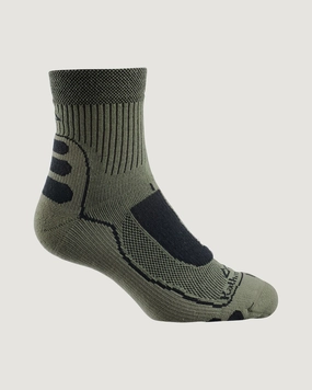 NuYarn Ergonomic Quarter Crew Hiking Socks - Moss