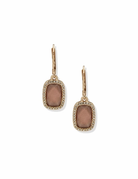 Pave Stone Drop Earring
