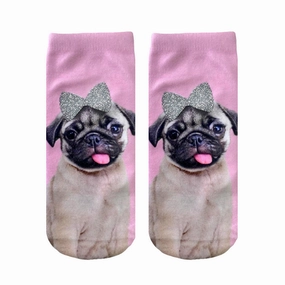 Pug with Bow Glitter