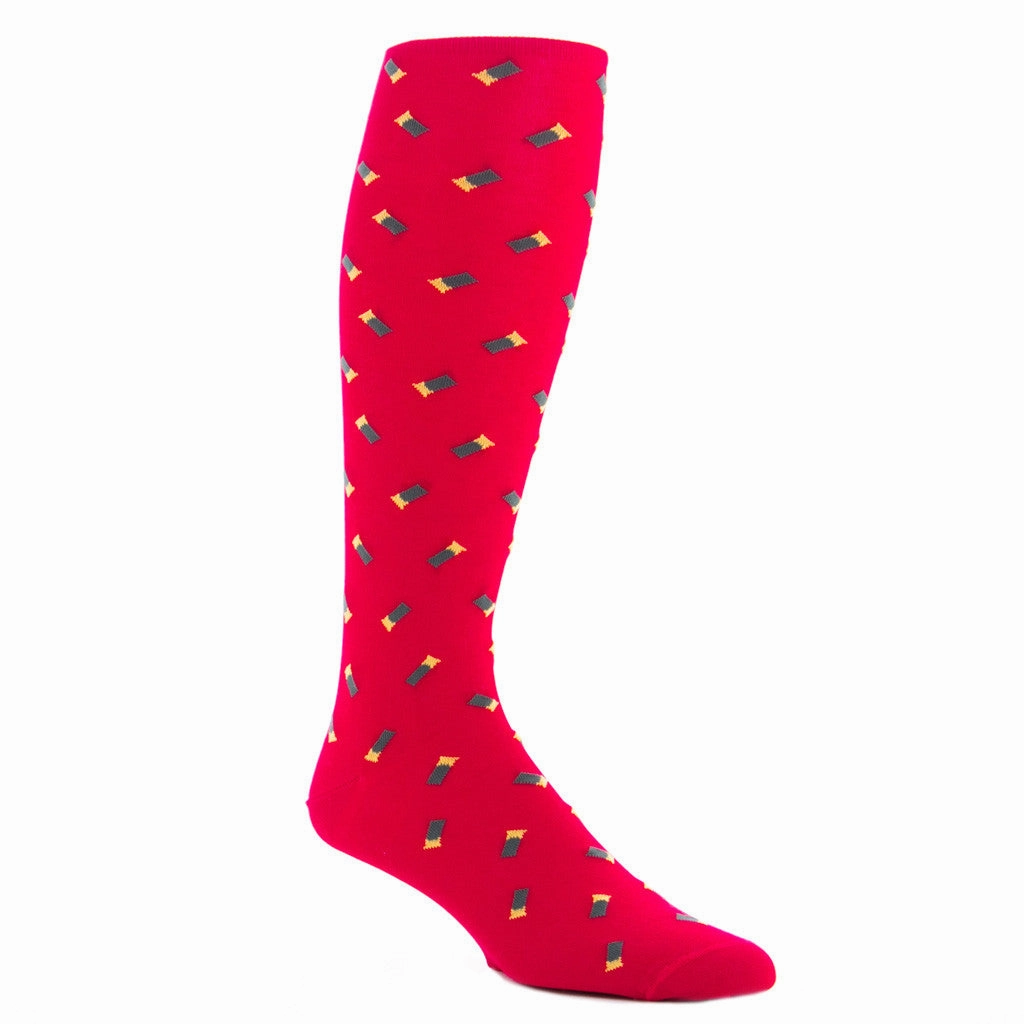 Red with Green Shotgun Shell Cotton Sock Linked Toe OTC