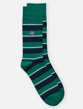 Shield Striped Socks Deep Green