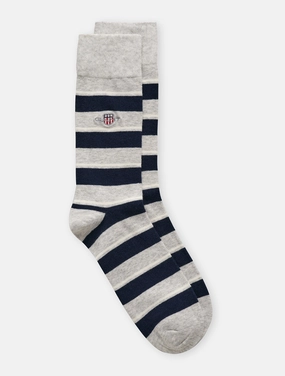 Shield Striped Socks Light Grey Melange