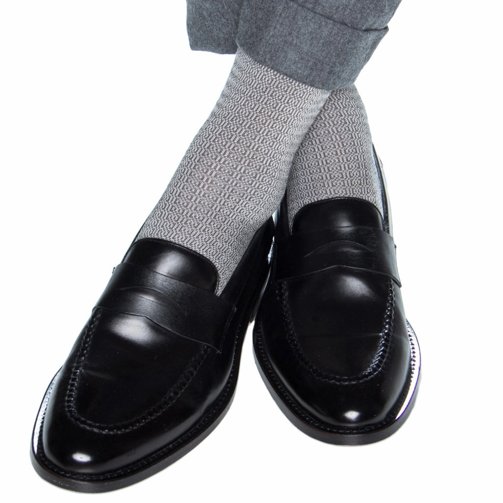 Steel Gray with Ash Chain Link Cotton Sock Linked Toe OTC
