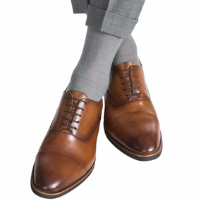 Steel Gray with Ash Nailhead Cotton Sock Linked Toe Mid-Calf