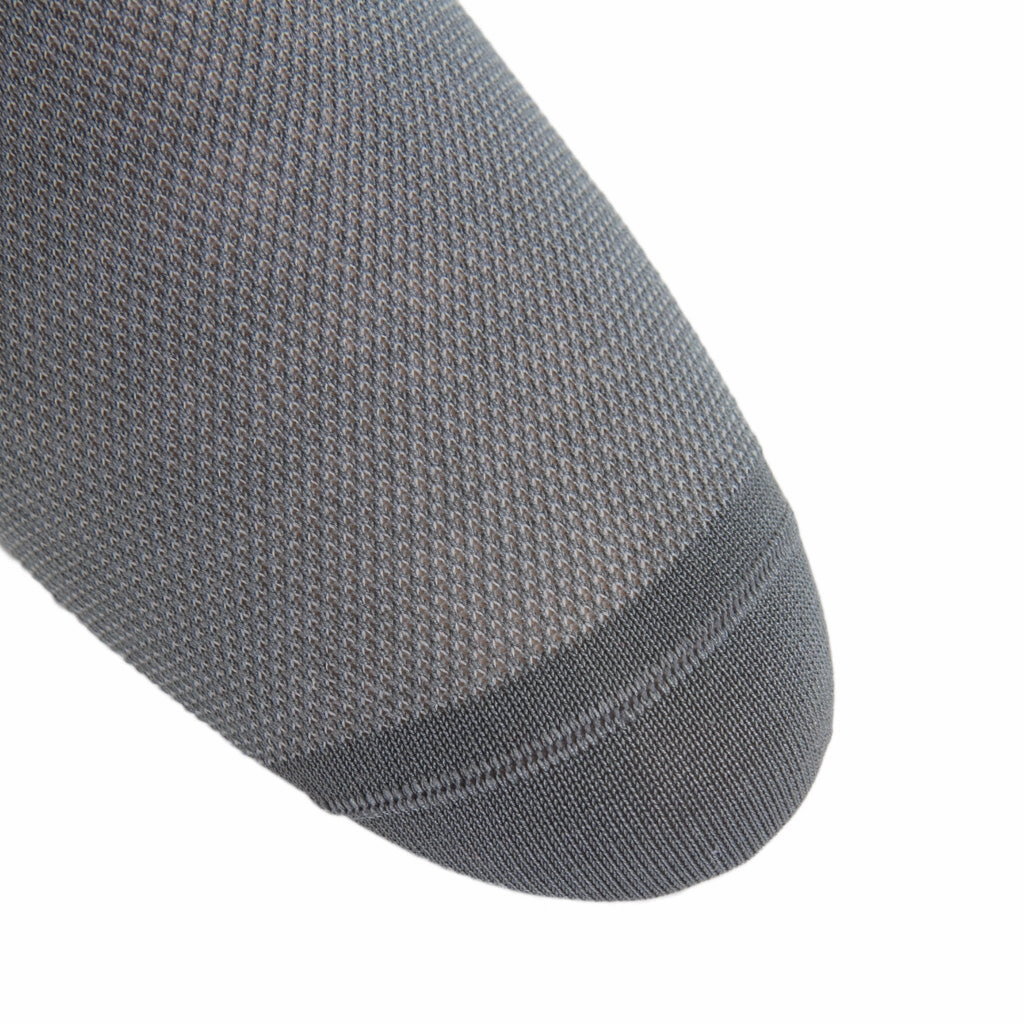 Steel Gray with Ash Nailhead Cotton Sock Linked Toe Mid-Calf