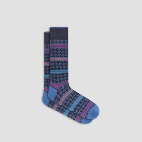 Striped Hound's Tooth Mid-Calf Socks