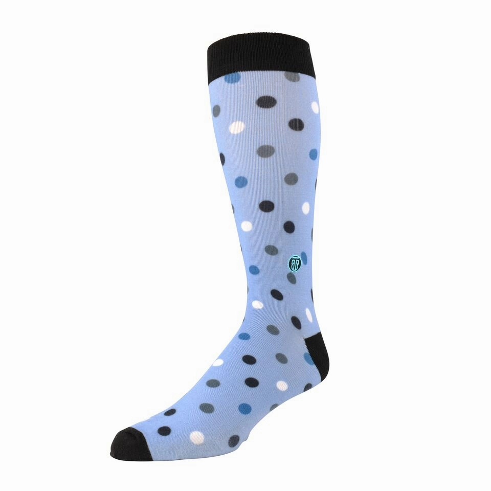 The Danny - Extra Cushioned - Light Blue Polka Dot Dress Socks