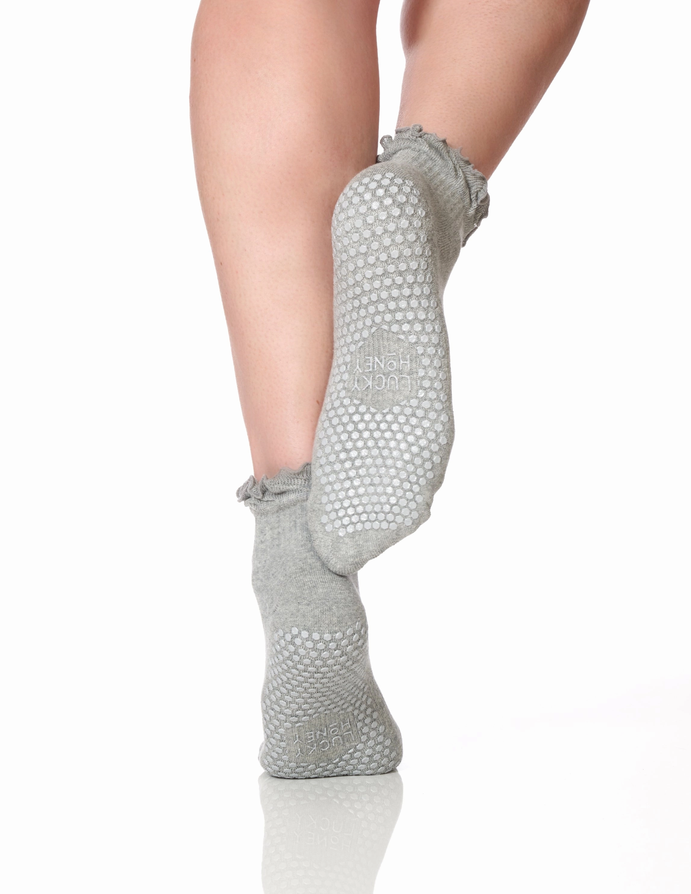 The Ruffle Grip Sock Grey