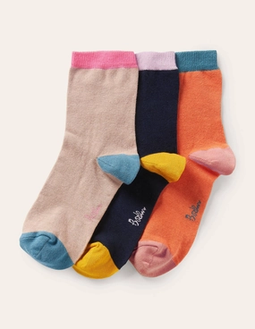 Three Pack Crew Socks-Plain