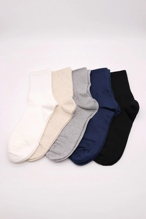 Unisex Plain Ribbed Socks