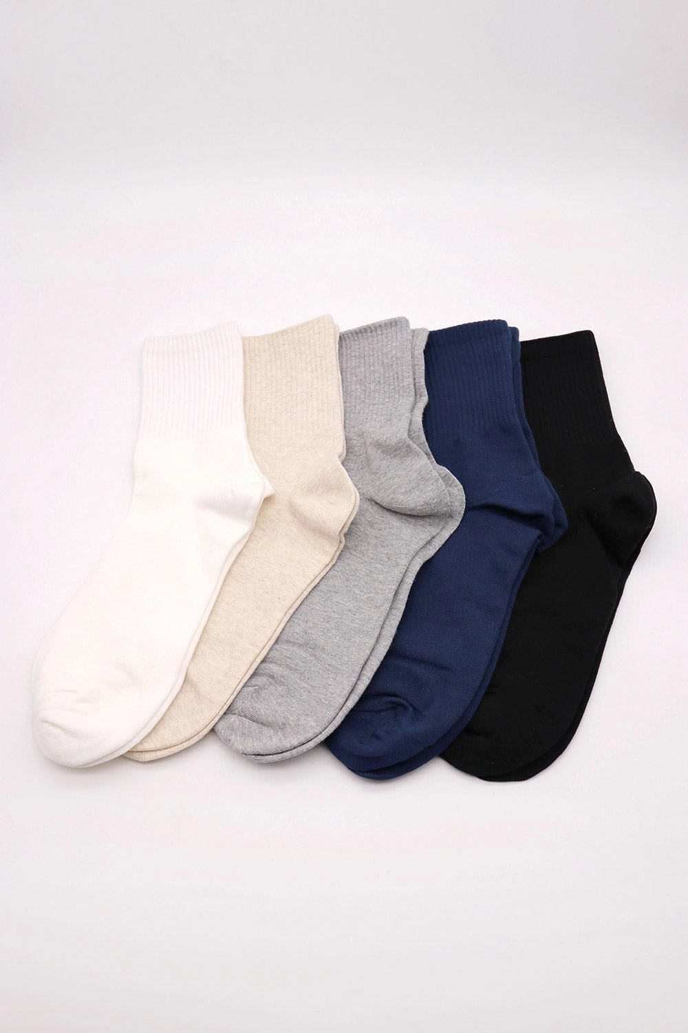 Unisex Plain Ribbed Socks