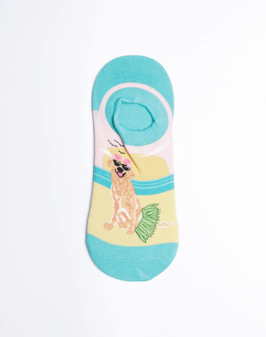 Women's Beach Dog No Show Socks