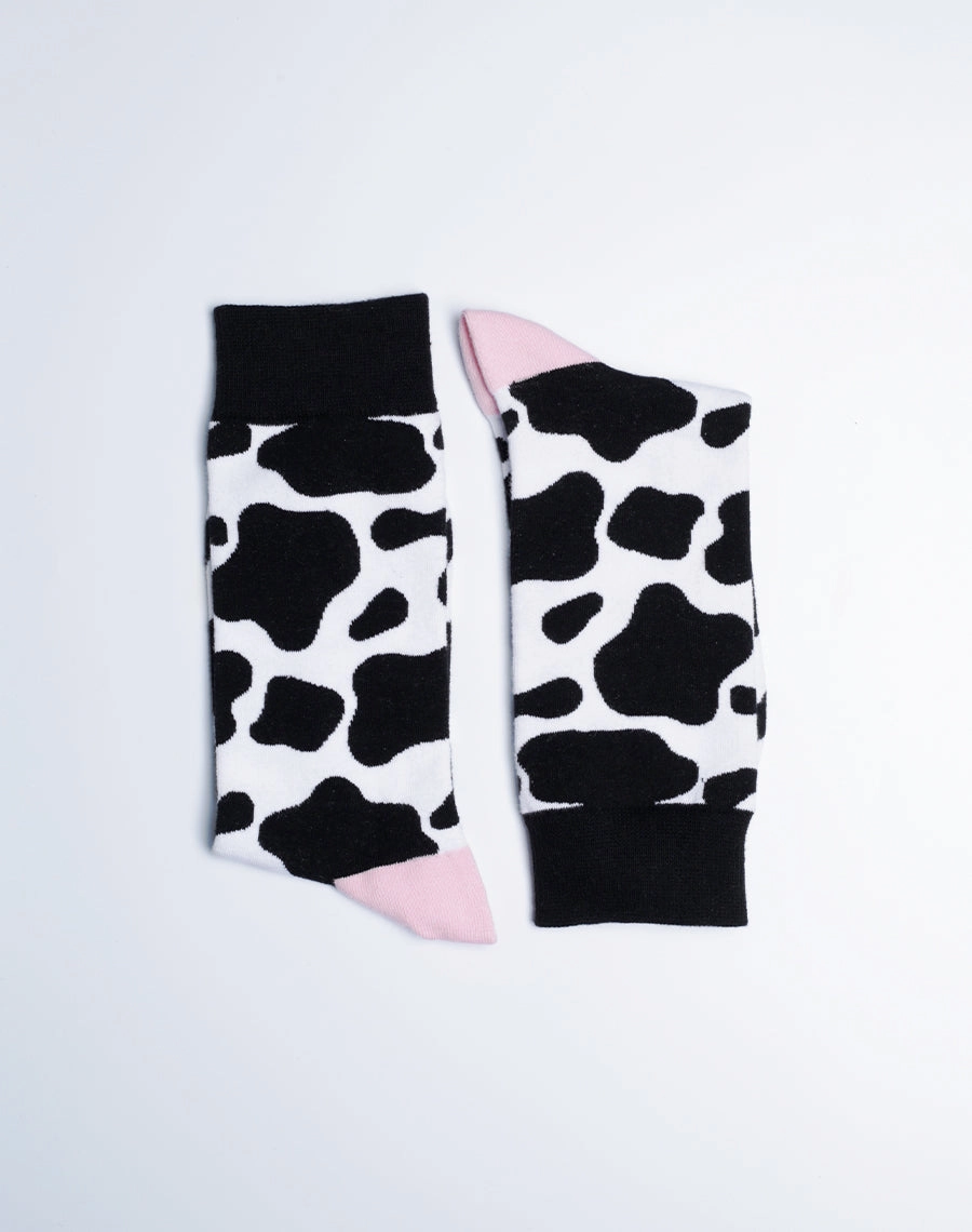 Women's Cowprint Animal Crew Socks