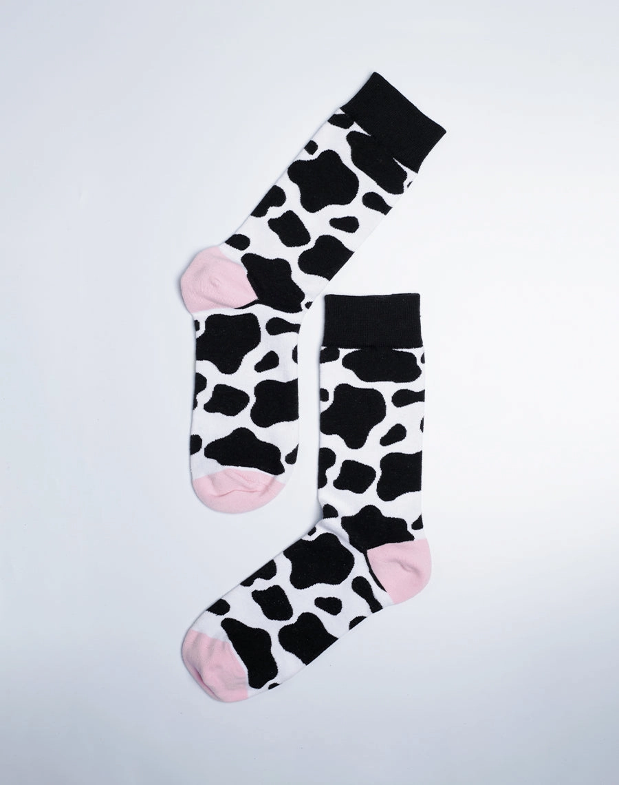 Women's Cowprint Animal Crew Socks