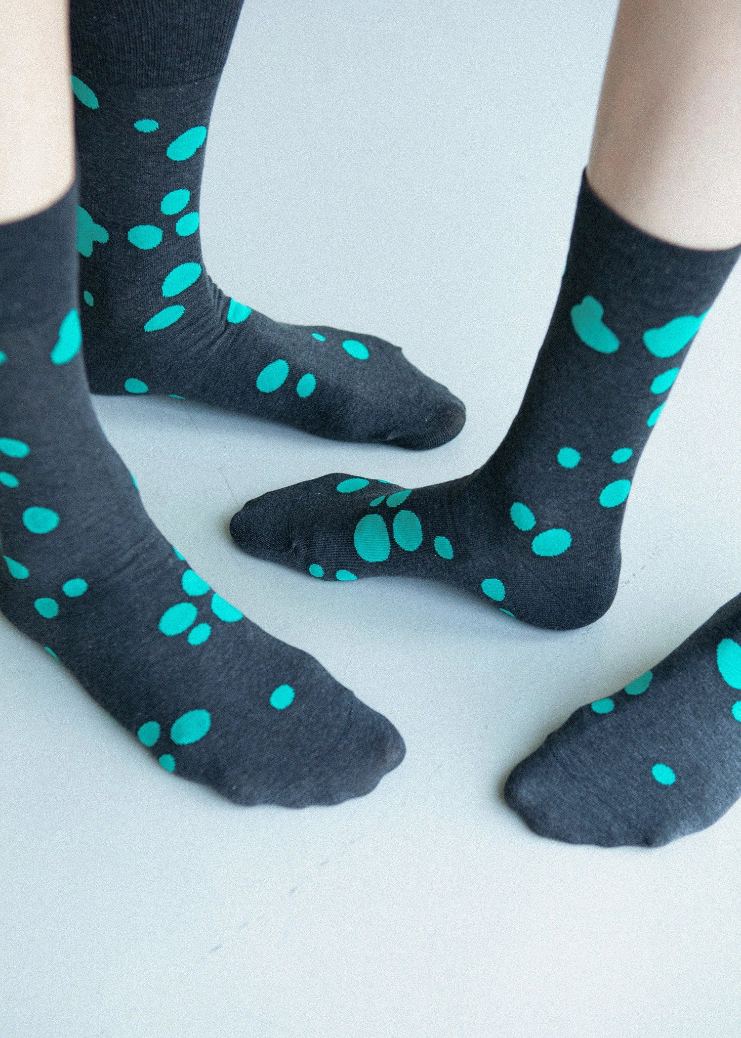 Women's Dalmatian Pattern Socks - Gray & Mint