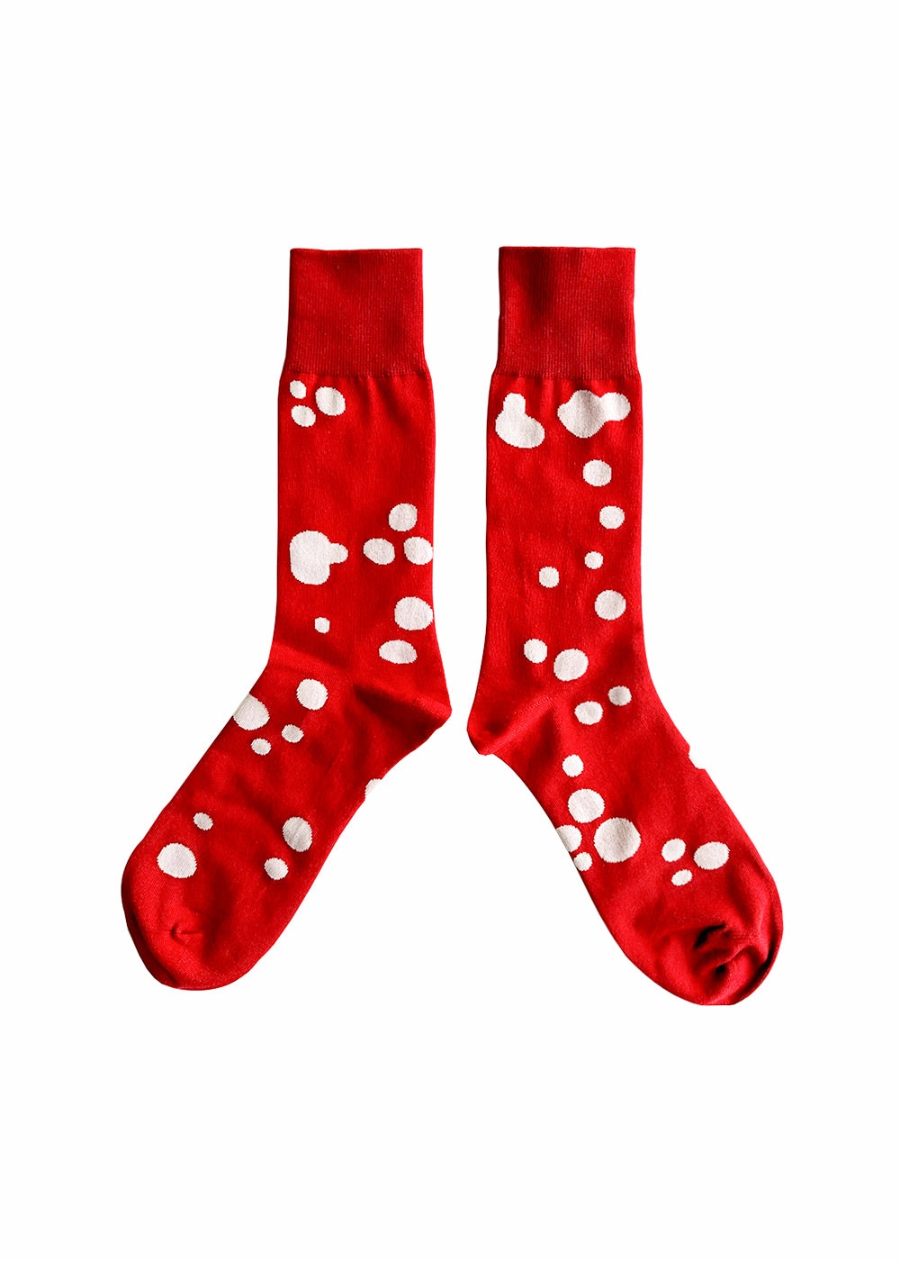 Women's Dalmatian Pattern Socks - Red & White