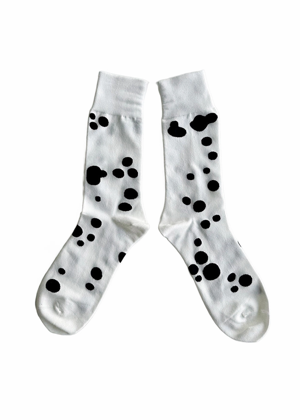 Women's Dalmatian Pattern Socks - White & Black