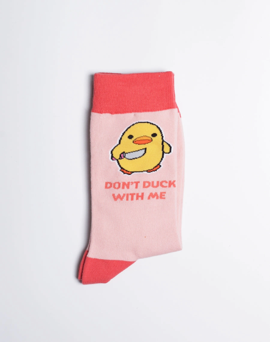 Women's Don't Duck With Me Funny Crew Socks