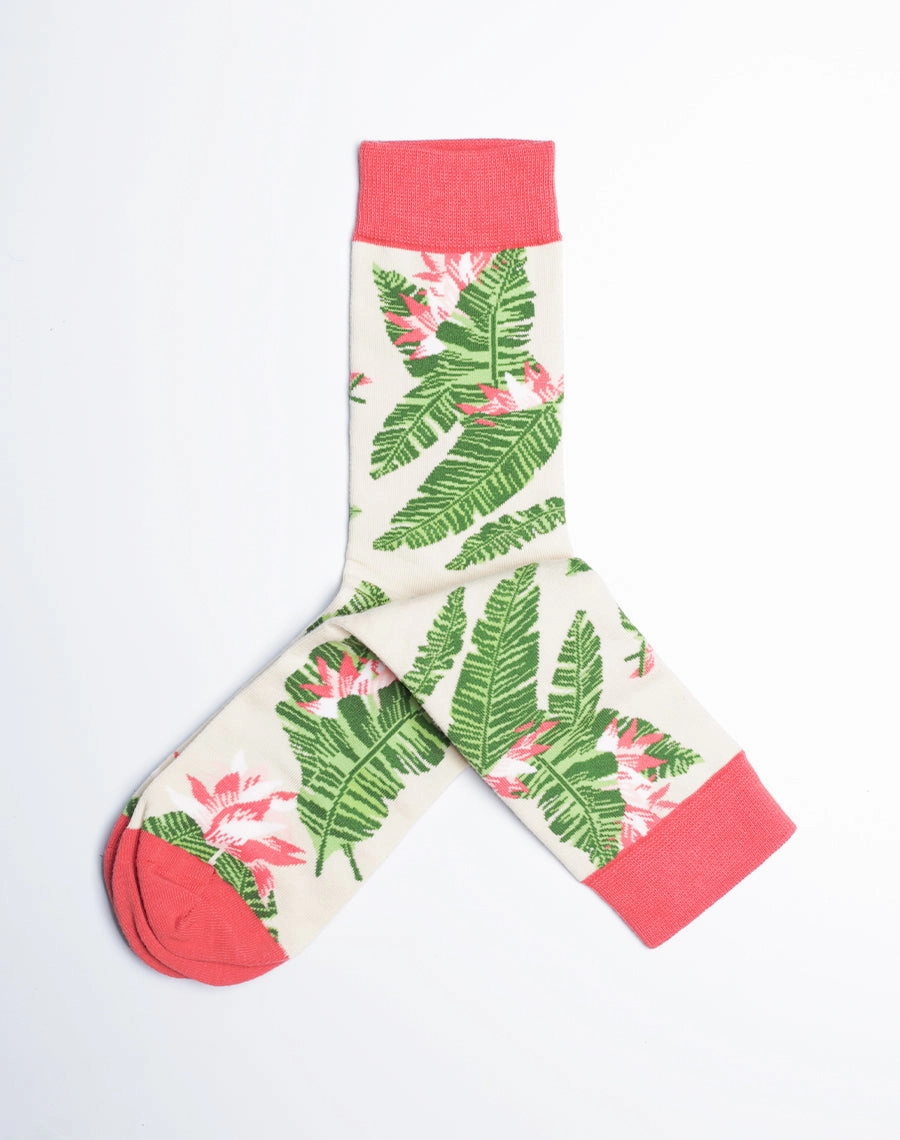 Women's Ginger Palm Breeze Tropical Crew Socks