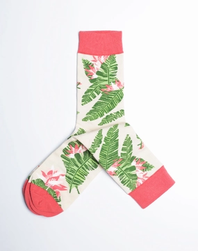 Women's Ginger Palm Breeze Tropical Crew Socks