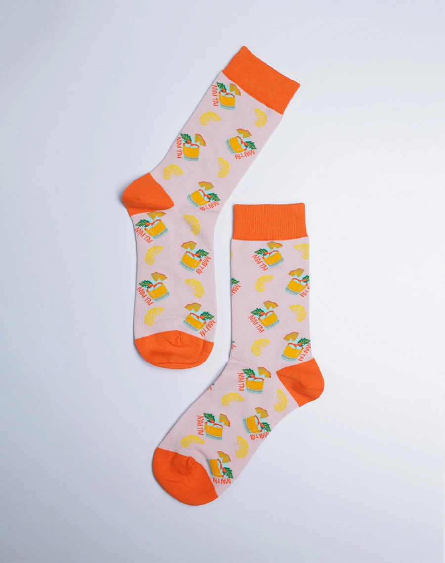 Women's Hawaiian Mai Tai Pineapple Crew Sock