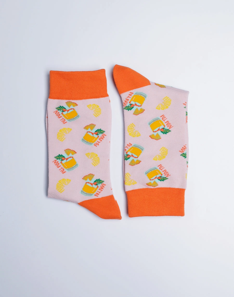 Women's Hawaiian Mai Tai Pineapple Crew Sock