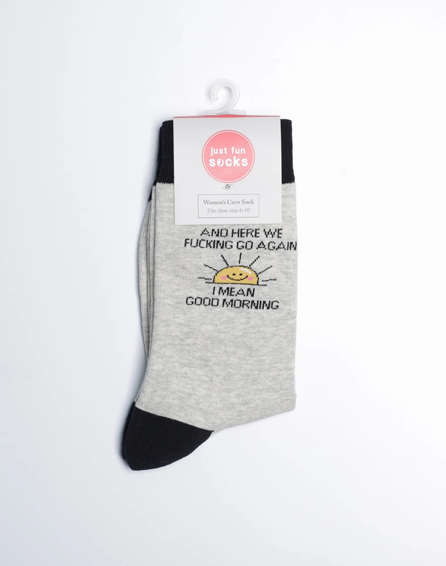 Women's I Mean Good Morning Funny Crew Socks