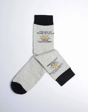 Women's I Mean Good Morning Funny Crew Socks